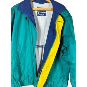 Vintage 90s London Fog Teal Blue Windbreaker Jacket L Retro Streetwear Fall